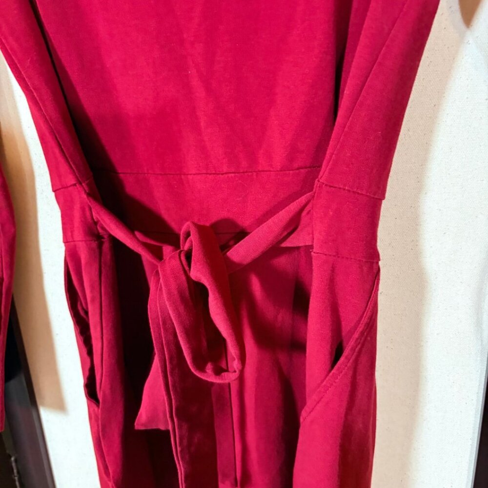 PrettyGarden Red Long Sleeve Bodycon Midi Dress Tie Back M - Picture 9 of 9